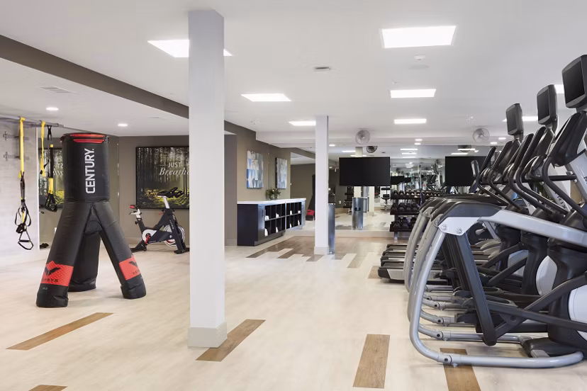 Modern fitness center with state-of-the-art equipment at 481 on Mathilda Apartments in Silicon Valley