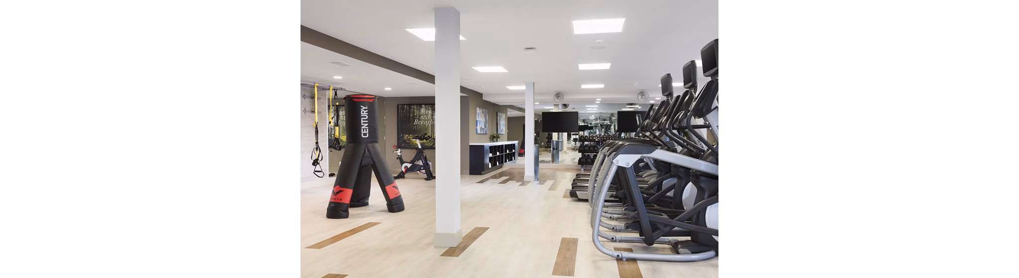 Modern fitness center with state-of-the-art equipment at 481 on Mathilda Apartments in Silicon Valley