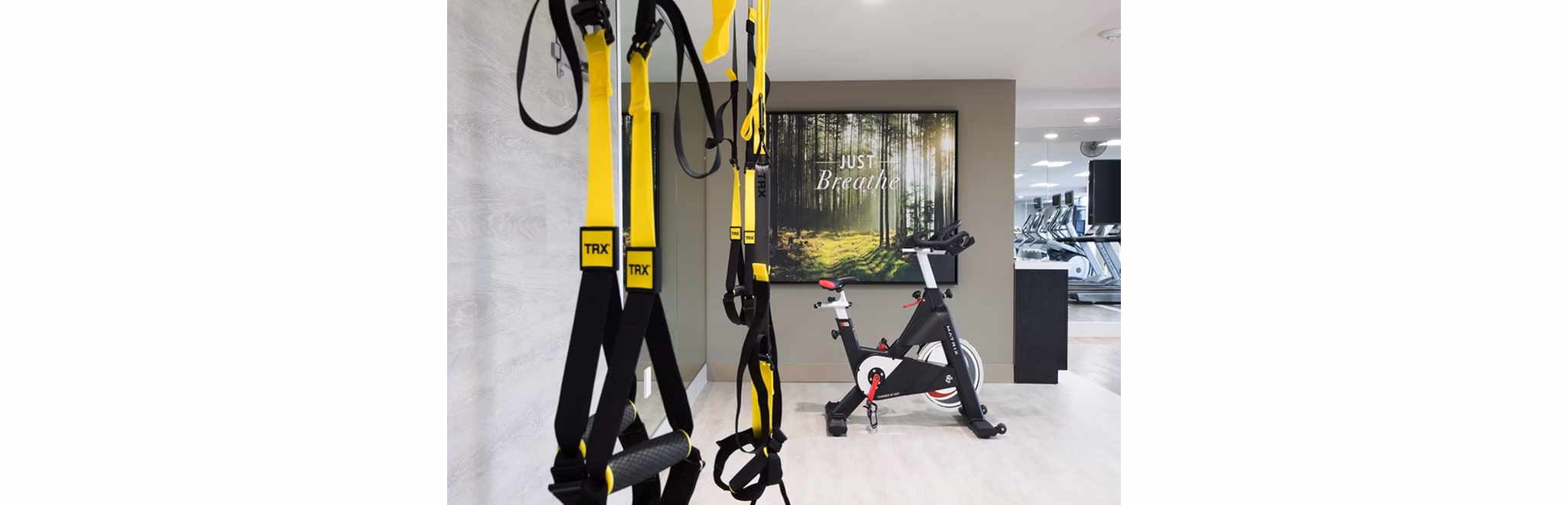 Modern fitness center with state-of-the-art equipment at 481 on Mathilda Apartments, perfect for an active lifestyle in luxury living