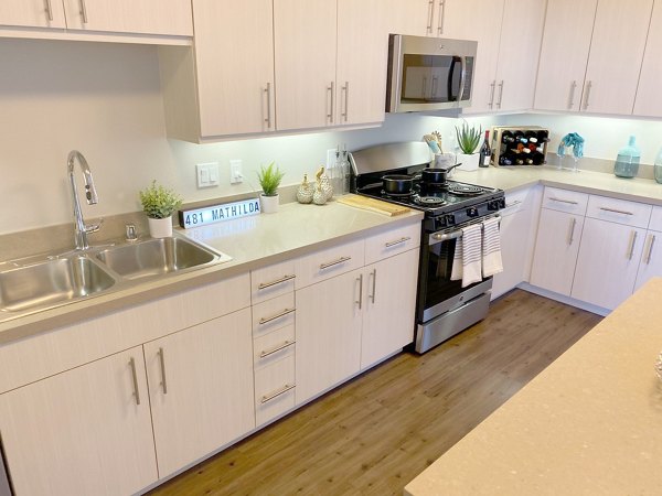 kitchen at 481 on Mathilda Apartments 