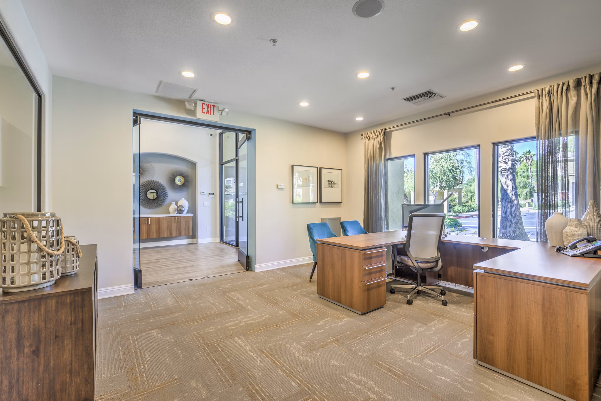 Vibrant game room with pool table and lounge seating at Stone Canyon Apartments