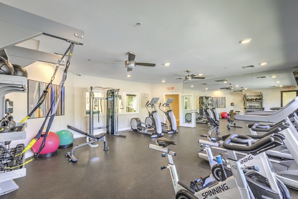 State-of-the-art fitness center with modern equipment at Stone Canyon Apartments