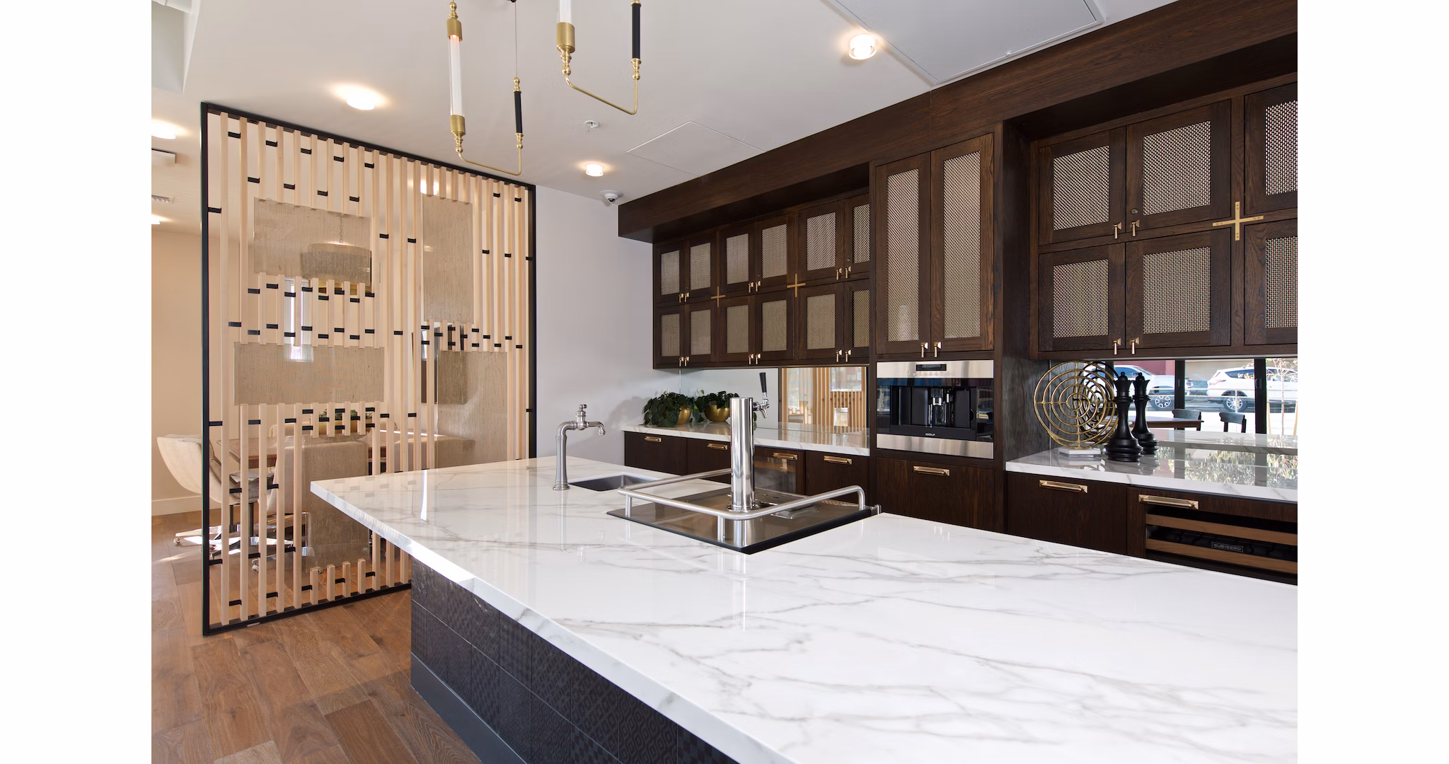 Eighteen Ten State St: Elegant clubhouse with modern furnishings and vibrant decor, enhancing luxury apartment living experience