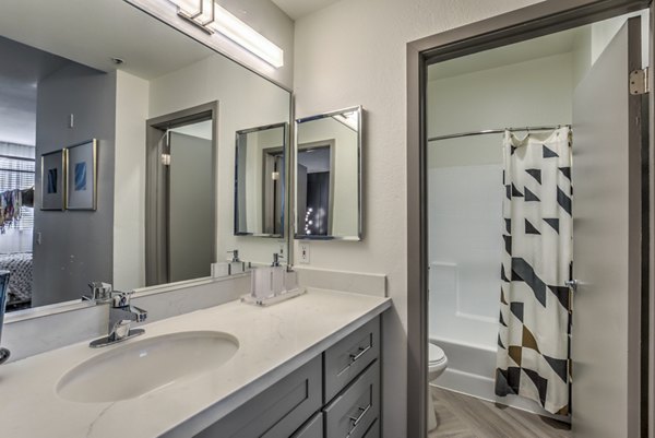 Bathroom at at Veda Apartments