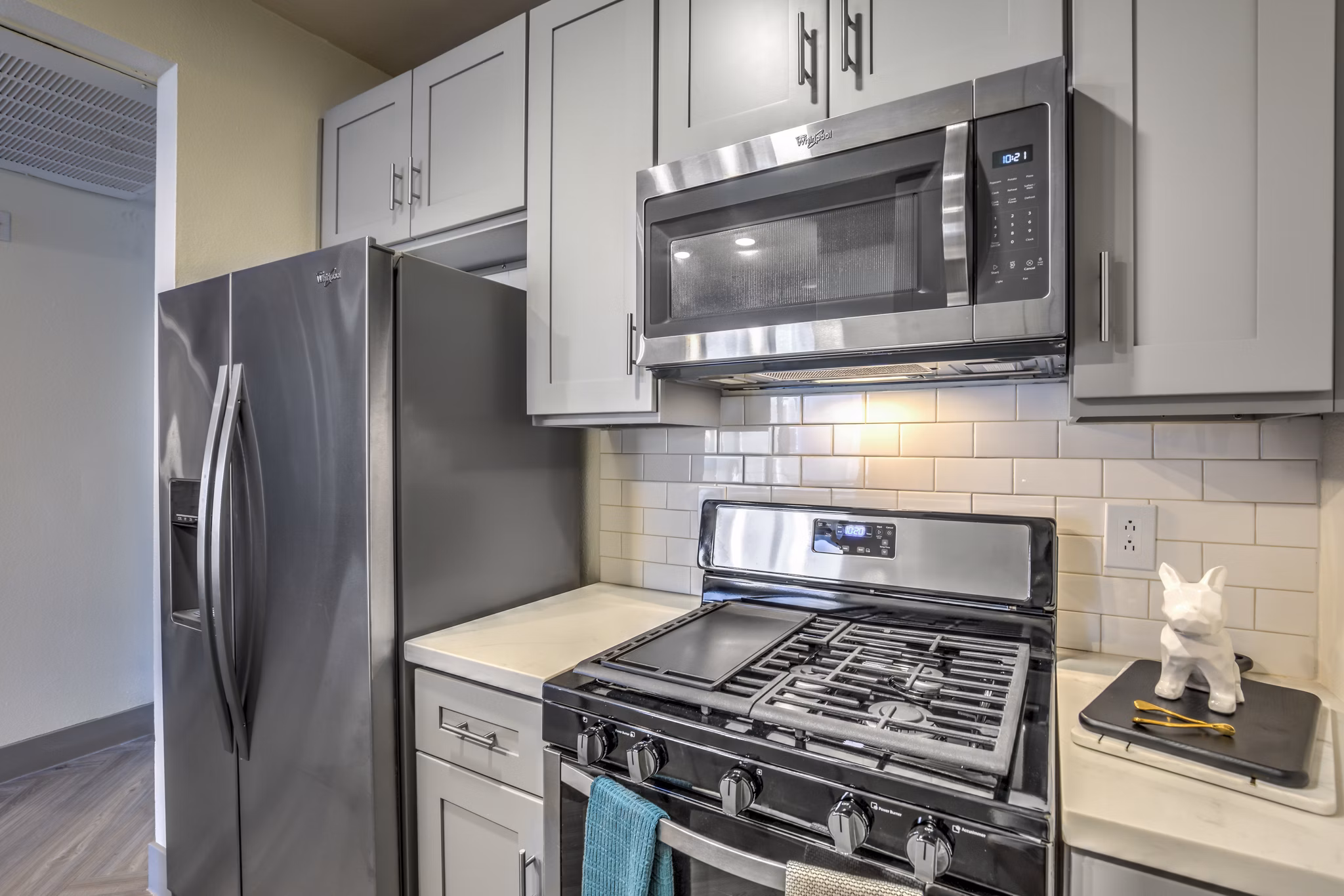Kitchen at at Veda Apartments