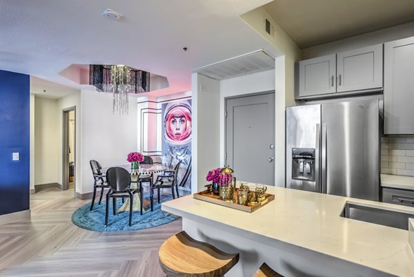 Kitchen at at Veda Apartments