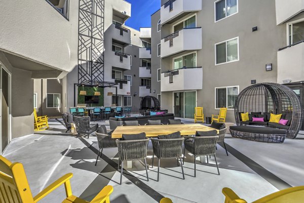 Patio at at Veda Apartments