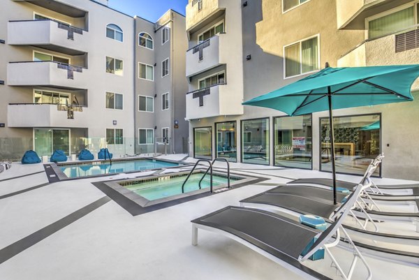 Pool at at Veda Apartments