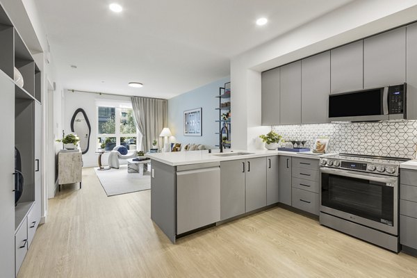 kitchen at Sevens Apartments