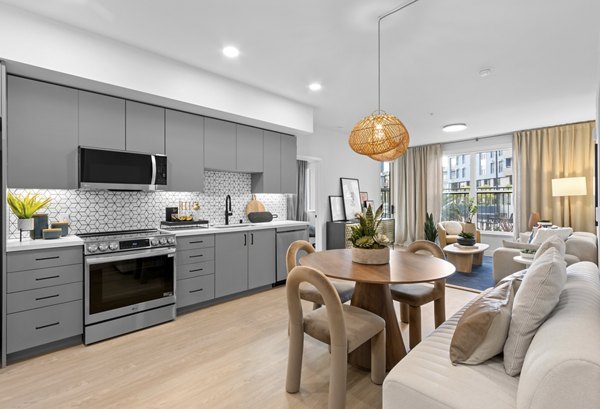 kitchen at Sevens Apartments