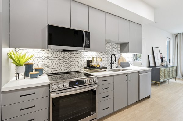 kitchen at Sevens Apartments