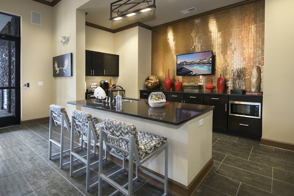 Clubhouse featuring modern design and comfortable seating at Waterford at Southlands Apartments