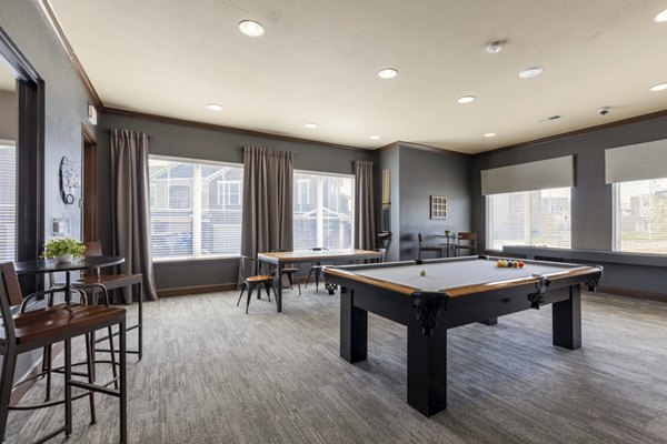Clubhouse featuring modern design and comfortable seating at Waterford at Southlands Apartments