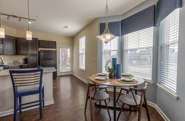 Dining area with elegant decor at Waterford at Southlands Apartments