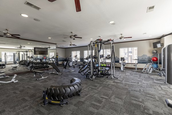 Modern fitness center with state-of-the-art equipment at Waterford at Southlands Apartments