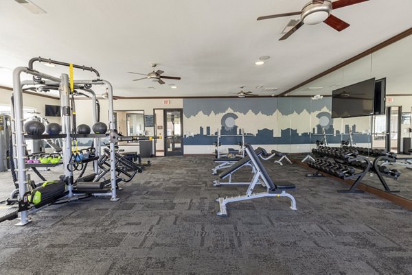 Well-equipped fitness center at Waterford at Southlands Apartments, featuring modern gym facilities and exercise equipment for residents