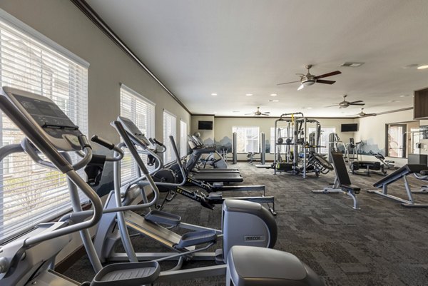 State-of-the-art fitness center at Waterford at Southlands Apartments offering modern workout equipment and spacious exercise areas