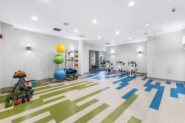 fitness center at The Lena Apartments