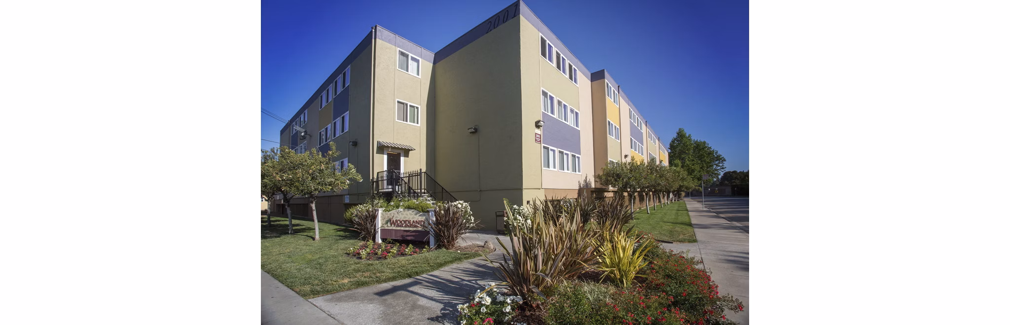 Woodland Park Apartments: Elegant of luxury apartment building set amidst lush greenery