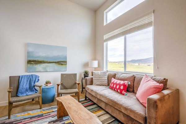 living room at Rockwell Village Apartments