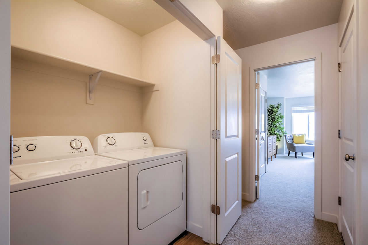 Laundry room at Rockwell Village Townhomes