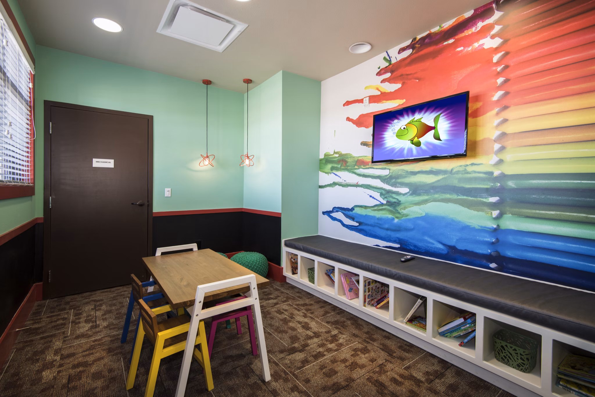 Children's playground at Waterford on Mainstreet Apartments, a family-friendly community with modern amenities and lush green spaces