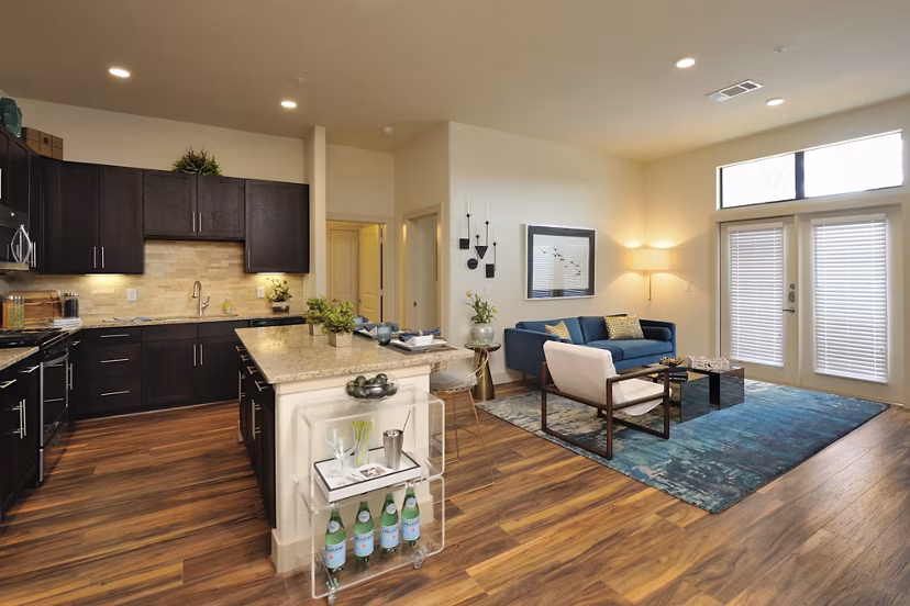 Spacious kitchen with modern appliances in Broadstone Woodmill Creek Apartments