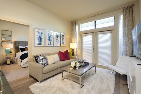 Modern living room with sleek furnishings at Broadstone Energy Park Apartments
