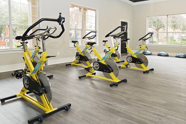 yoga/spin studio at Settler's Gate Apartments