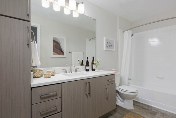 Modern bathroom with sleek fixtures at Cantera Apartments
