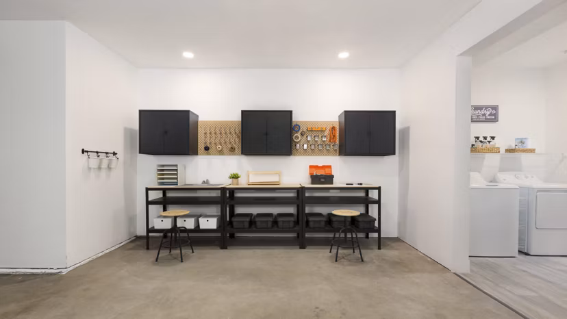 Spacious garage area with ample parking and storage features at Cantera Apartments, a Greystar luxury community