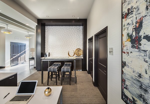 Elegant clubhouse featuring modern furnishings at 221 Bergen Apartments with luxury amenities for residents