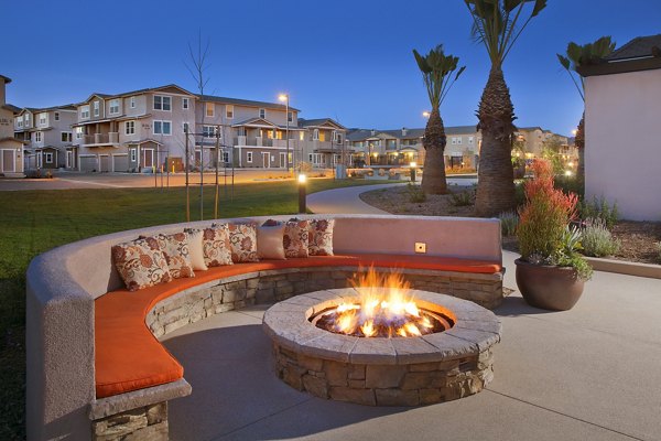 fire pit at Oak Springs Ranch Apartments