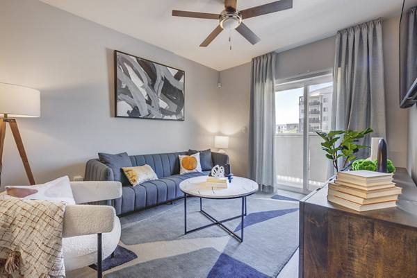 Living room at The Essex Apartments
