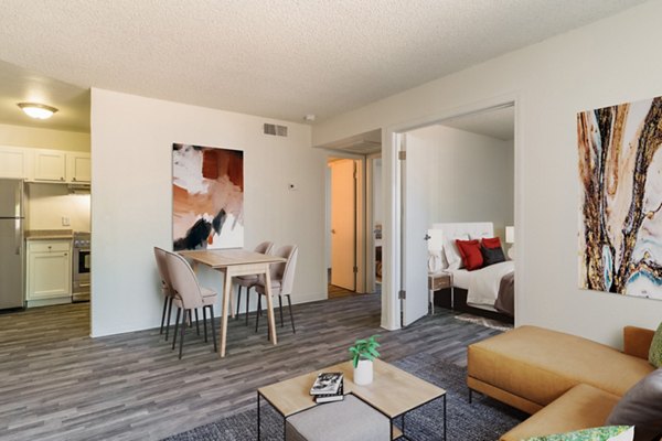 Living room at Sun Village Apartments