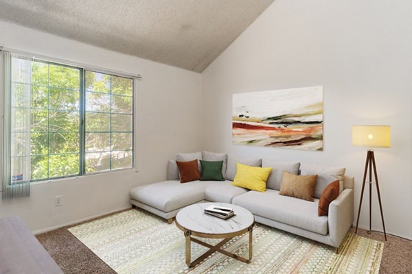 Living room at Sun Village Apartments