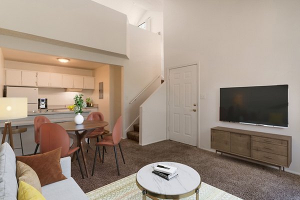 Living room at Sun Village Apartments