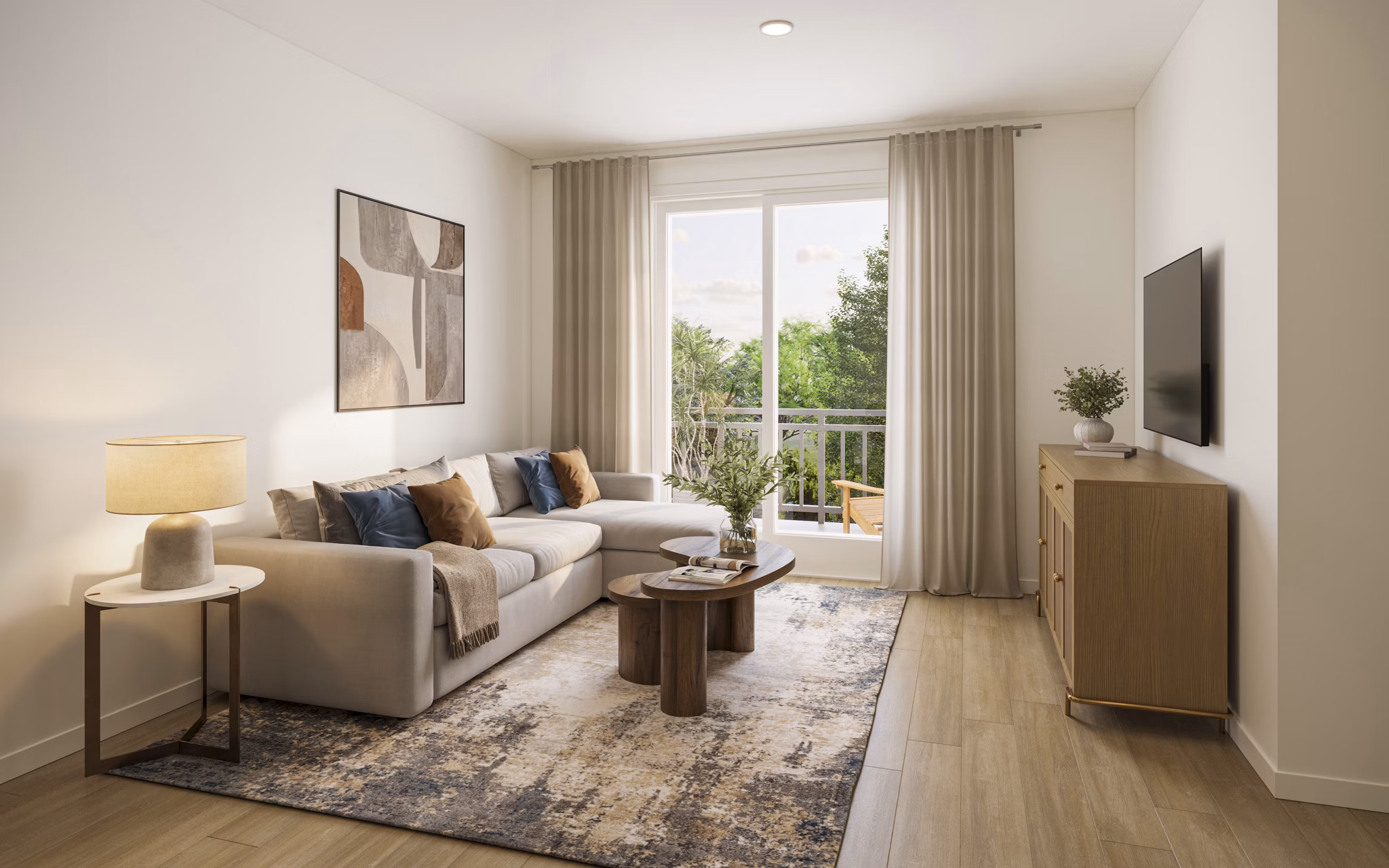 living room at Harbor Park Apartments