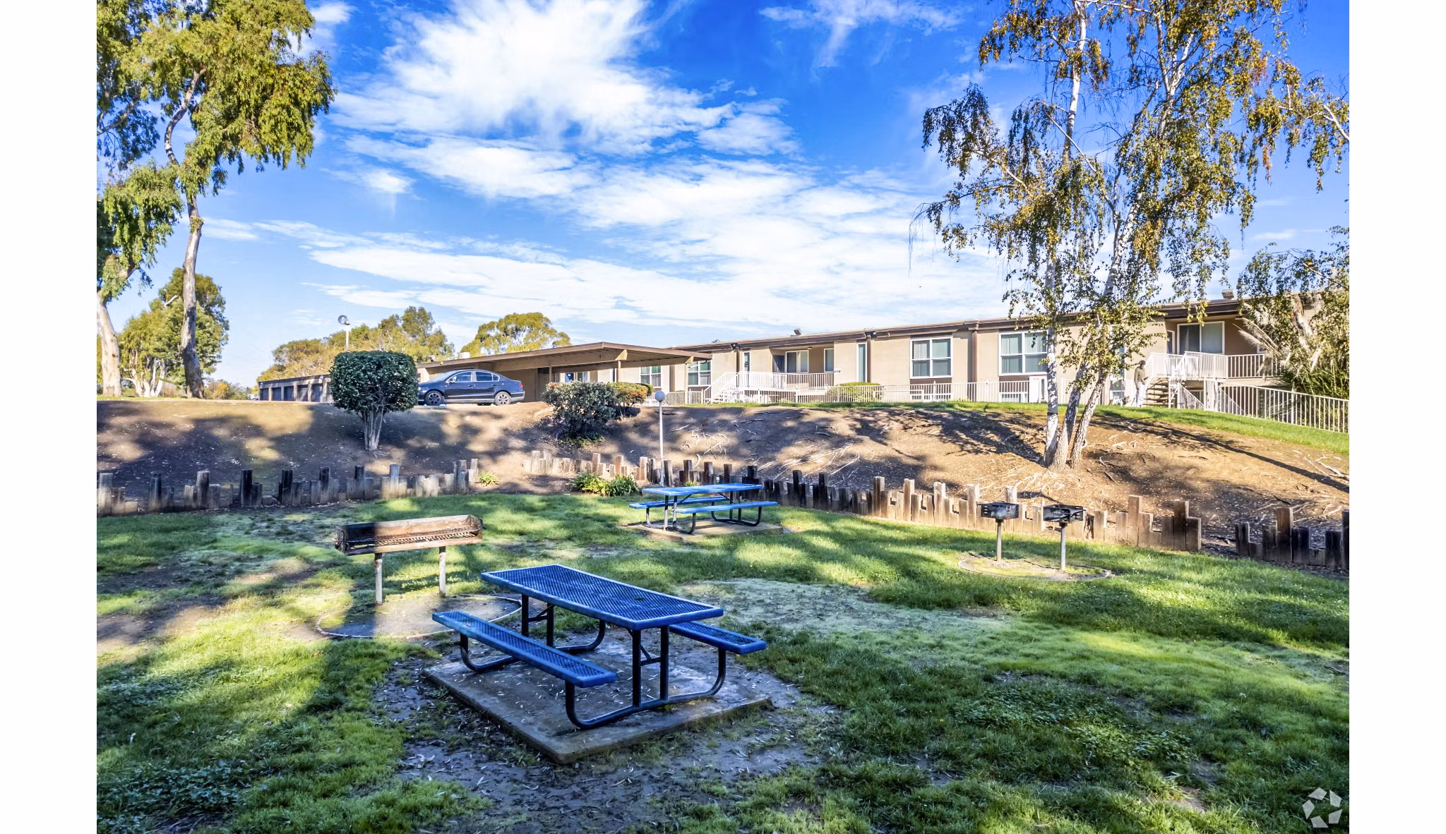 Cozy grill area with modern amenities at Harbor Park Apartments