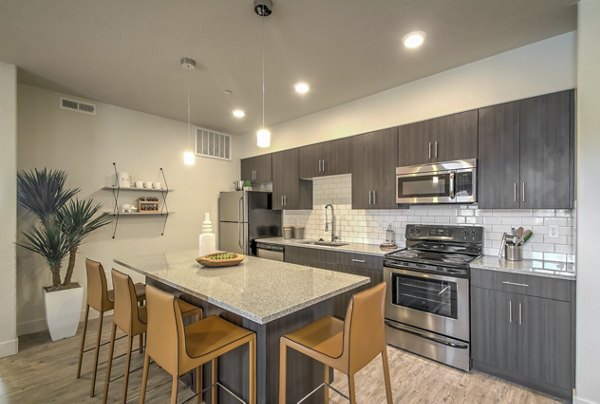 kitchen at One West Apartments