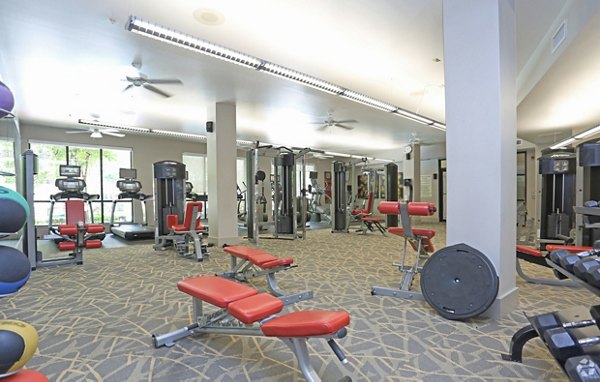 Fitness center at Braeswood Place Apartments: State-of-the-art gym equipment and spacious workout area for residents