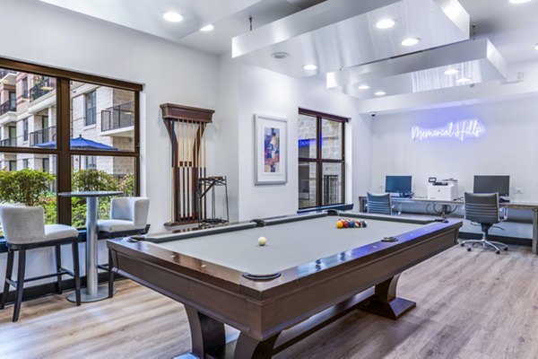 clubhouse game room at Memorial Hills Apartments