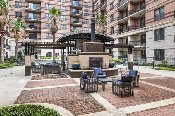 fire pit/patio at Memorial Hills Apartments