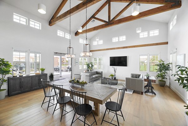Elegant clubhouse with modern furnishings at Blue Oak Apartments