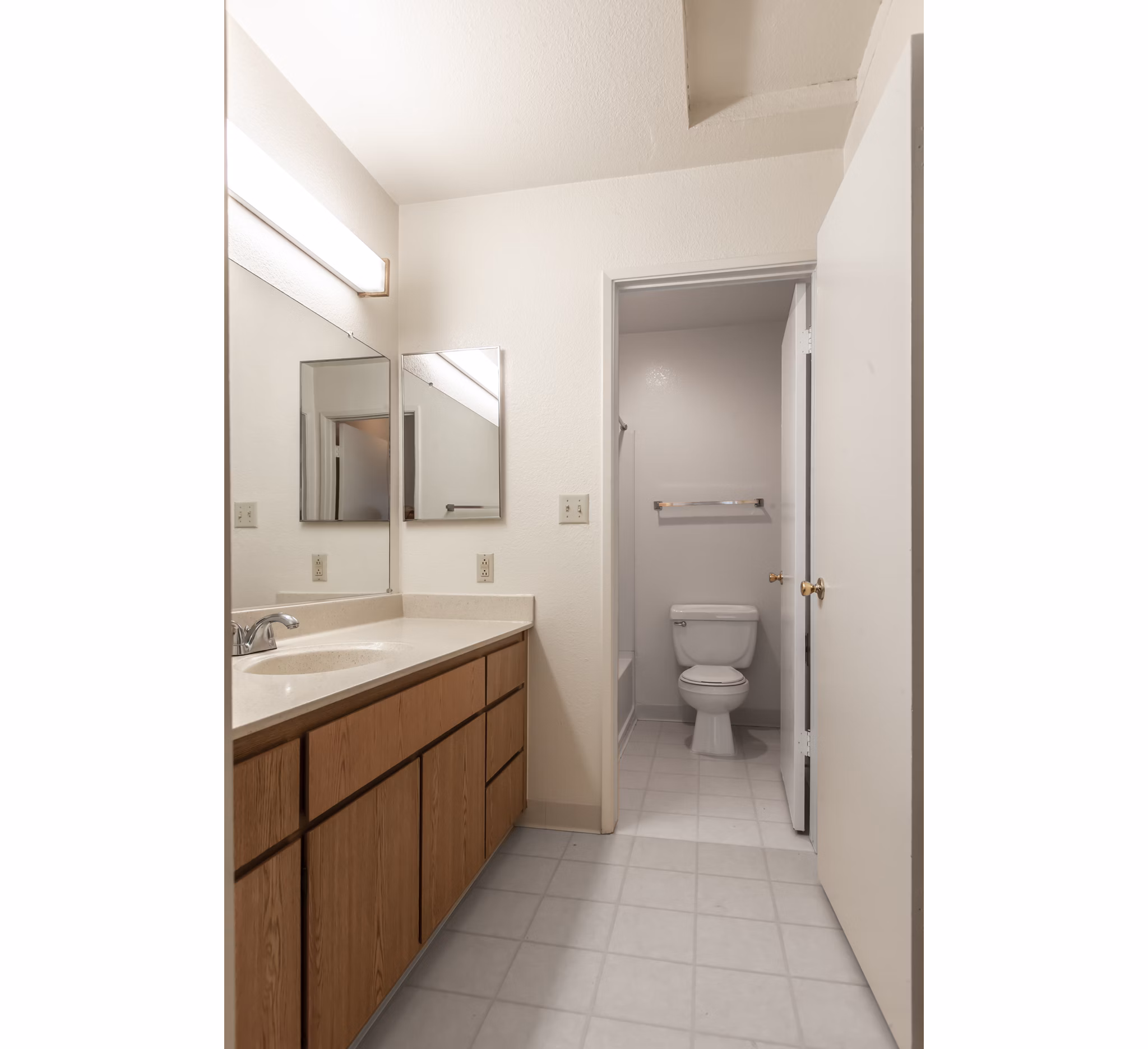 Modern bathroom with sleek fixtures at Monte Vista Apartments