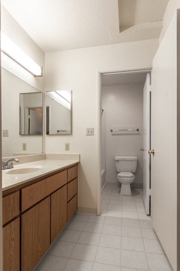 Modern bathroom with sleek fixtures at Monte Vista Apartments