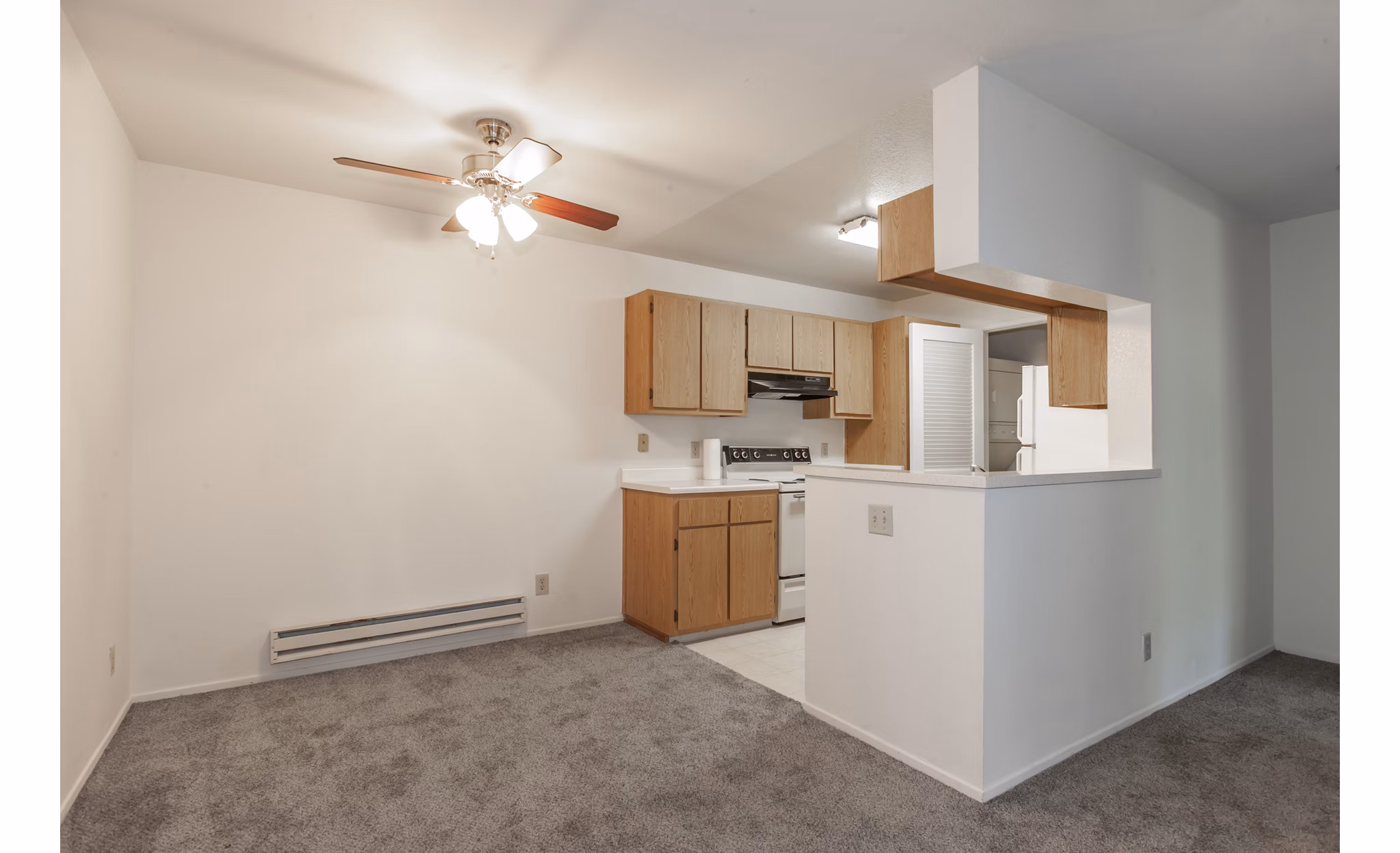 Dining room with modern decor and elegant lighting in Monte Vista Apartments