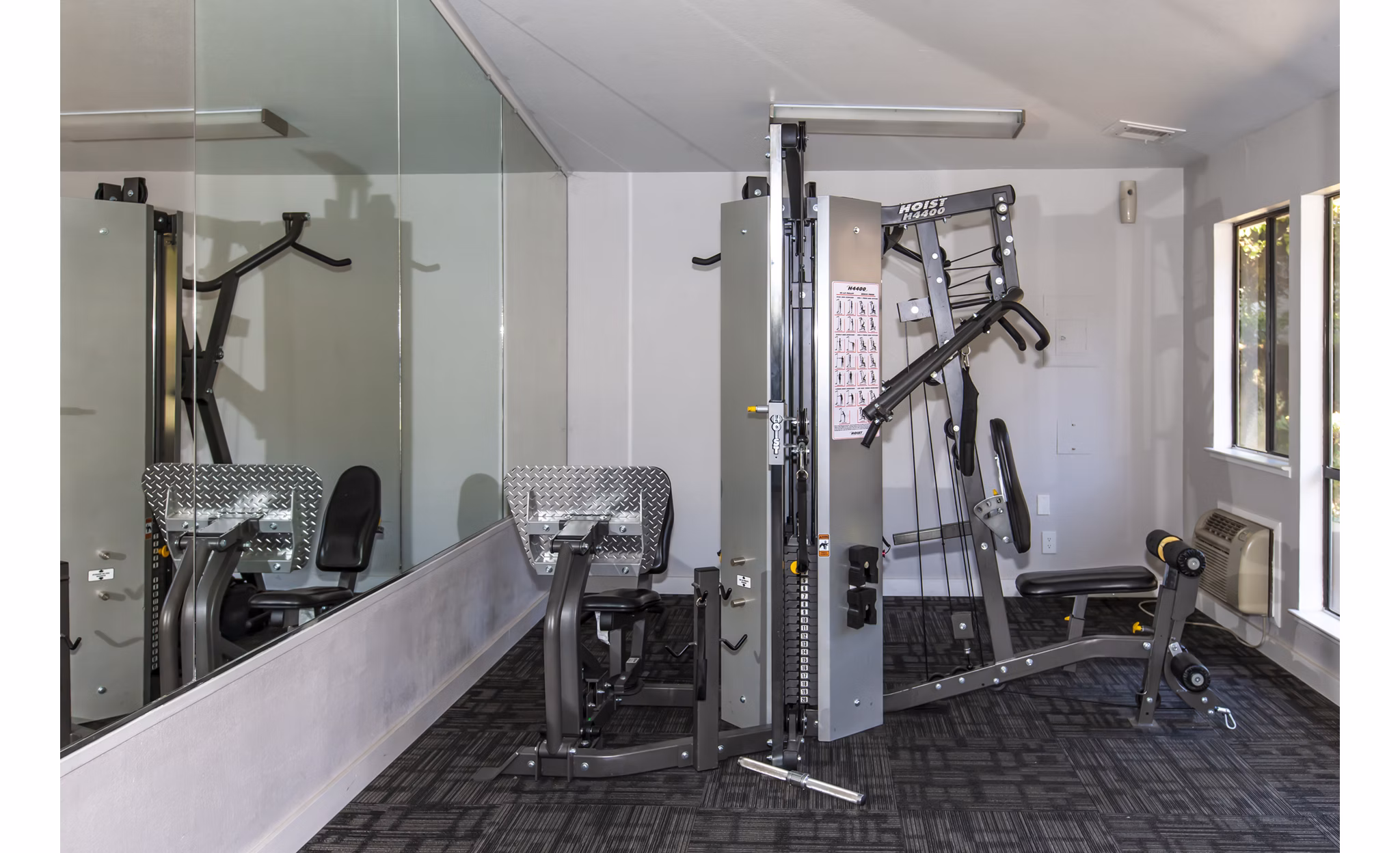 State-of-the-art fitness center with modern equipment at Monte Vista Apartments