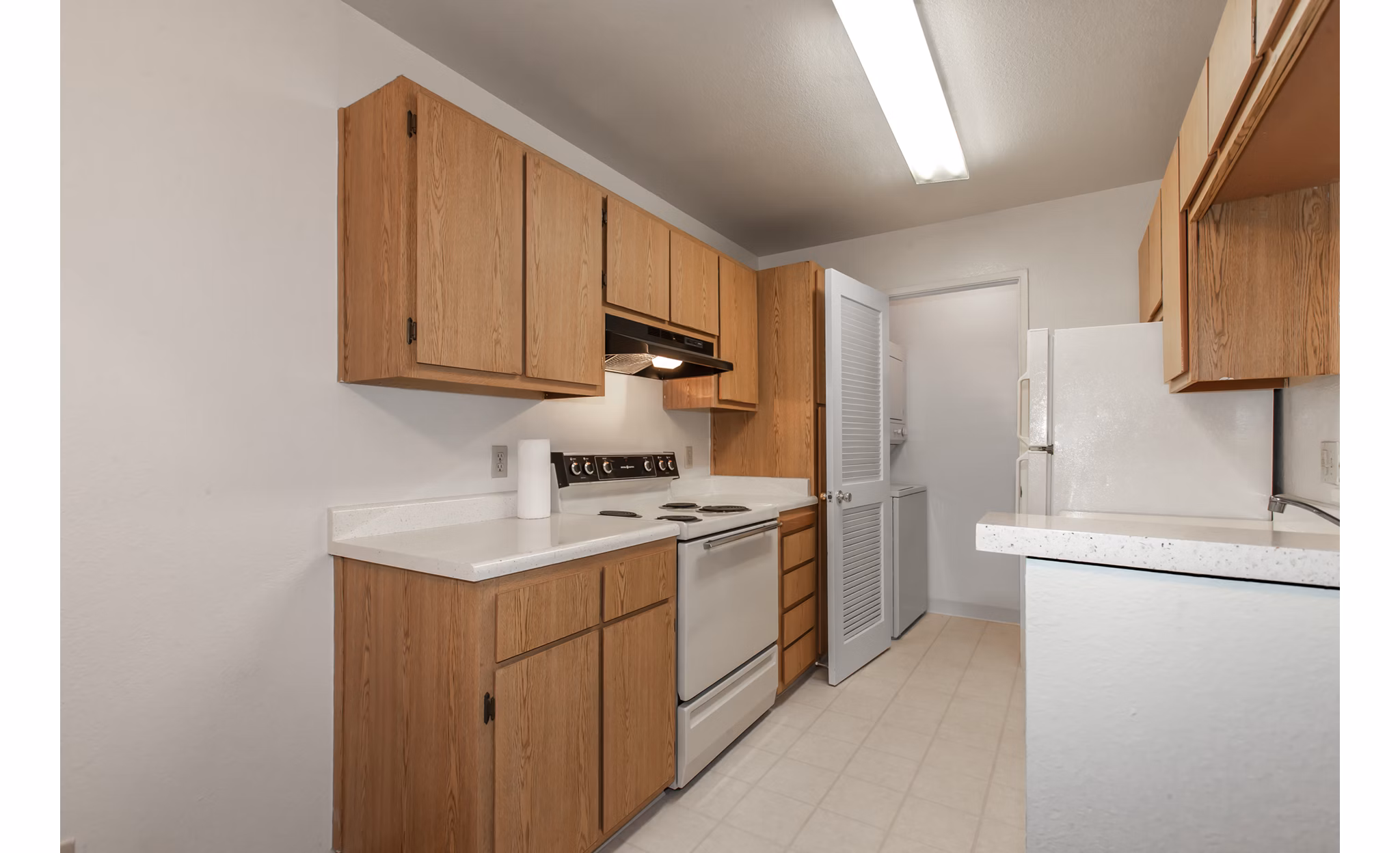 Kitschy modern kitchen with stainless steel appliances at Monte Vista Apartments offers luxurious culinary space for residents
