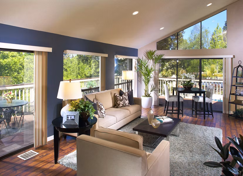 Modern clubhouse with stylish seating and open layout at Brookside Apartments